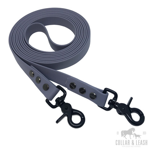 BIOTHANE Zügel REINS geschlossen englisch - 19 mm - grau - BLACK EDITION - Bild 1 von 1