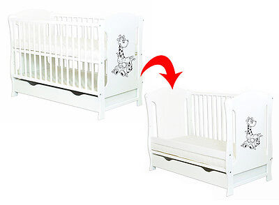 Baby COT Bed`ZUZIA`White Baby COT with Drawer//Junior Bed//Foam Free Matress /…