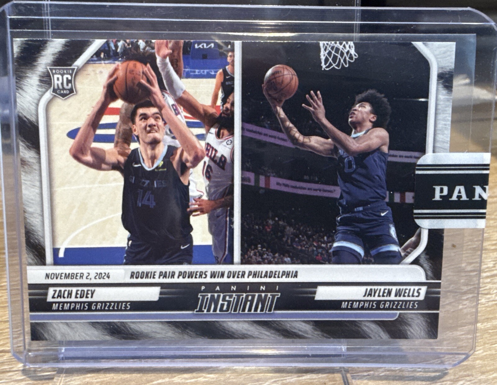 2024-25 Panini Instant Zach Edey Jaylen Wells White Tiger #d/5 RC #67