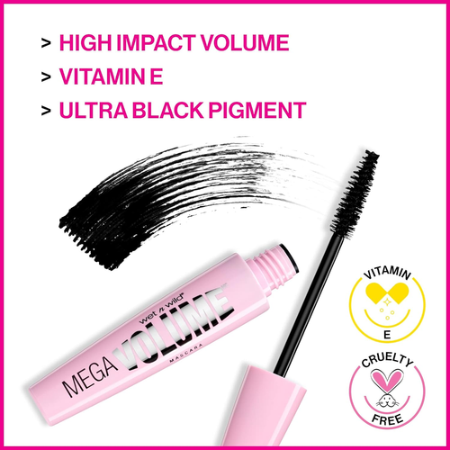 Mascara Mega Volume - Vitamin E Enriched Volumizing, Smudge-Resistant Formula, C - Picture 3 of 12
