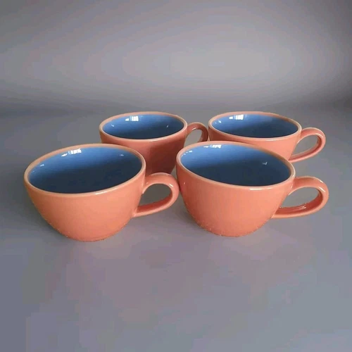 Vintage 4 Lindt-Stymeist Colorways Coffee Cup Mugs Multicolor Peach Blue