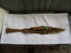 36" BOHO Chunky Macramé Plant Hanger Holder Jute Wooden Wood Beads Hippie VTG