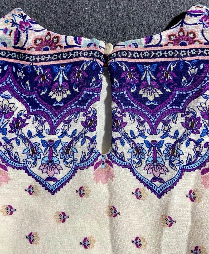 Kids Girls Size 6x Crochet Sleeves RARE EDITIONS Ankle Length Dress Floral Print - Image 4 of 4