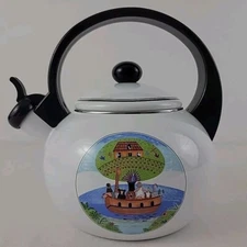 Villeroy & Boch Naif Tea Kettle Noahs Ark Coffee Pot Tea Pot Black Handle EUC