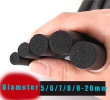 Round Sponge Rope Black Foam EPDM Rubber Gasket Diameter 5/6/7/8/9/10/12 ~ 20mm