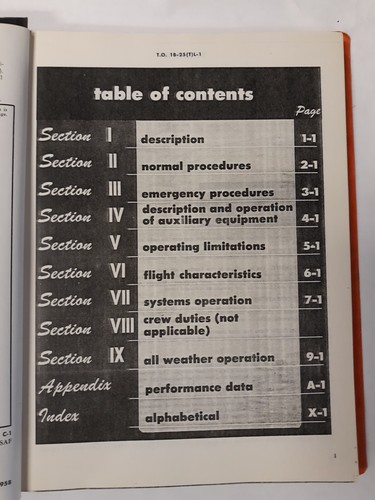 North American USAF Series TB-25L, L-1 & N Aircraft Flight Handbook Copy - Picture 3 of 12