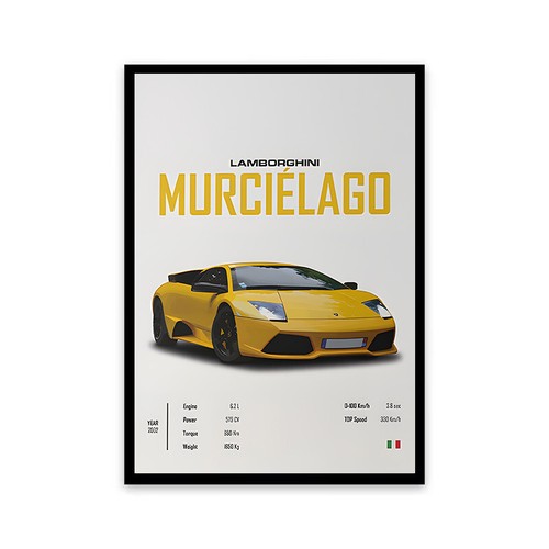 Famous Classic Luxury Sports Car Supercar Collection HD Poster and Prints Canvas - Foto 19 di 114
