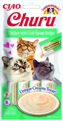 8859387700759 INABA Churu Chicken with Crab Recipe - Katze behandeln - 4x14 g IN