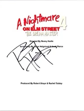 Renny Harlin A Nightmare On Elm Street 4 Director Signed Script Cover Sheet COA