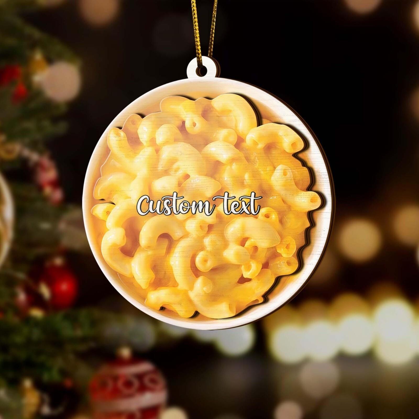 Personalized Macaroni Mac and Cheese Food Ornaments, Christmas Gif