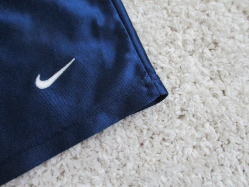Vintage Nike Shorts Mens Small W26-31xL8 Blue Nylon Silky Logo Swoosh String 90s - Picture 17 of 18