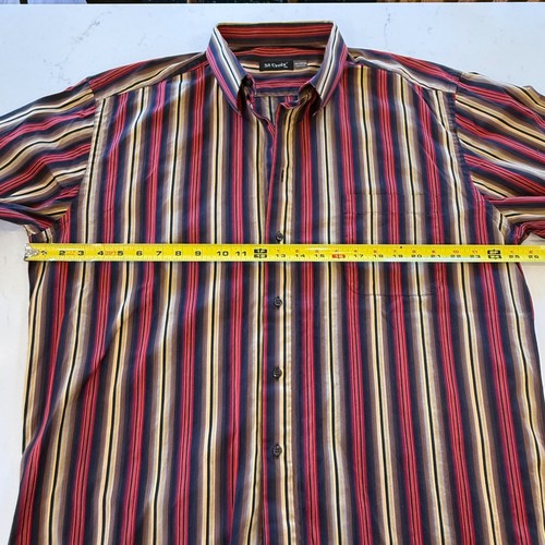 Camicia St Croix manica lunga con bottoni multicolore righe cotone Italia uomo taglia XXL - Foto 5 di 12