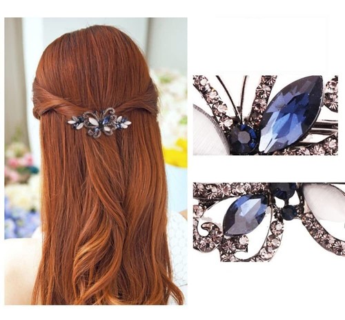 2Pcs Hair Clip Fashion Hair Barrettes for Women Girl Rhinestones Flowers Hairpin - 第 2/8 張圖片