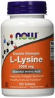 NOW FOODS, L-LYSINE, L-Lysin Doppelte Stärke 1000mg 100 Tabletten SUPER PREIS