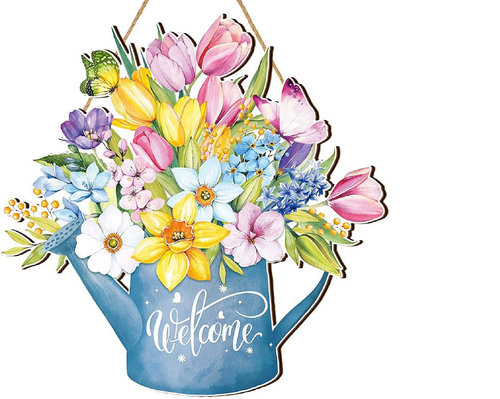 Spring Decorations for Home Spring Wreaths for Front Door Welcome Sign Flowers D - Picture 8 of 9