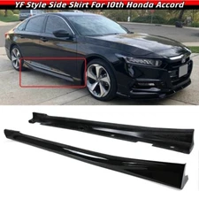 Gloss Black Add-on JDM Side Skirt Extensions Splitter For 2018-2022 Honda Accord