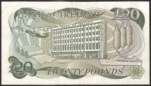 NORTHERN IRELAND 20 Pounds 1983 P:69 VF+ Bank of Ireland - Picture 2 of 2