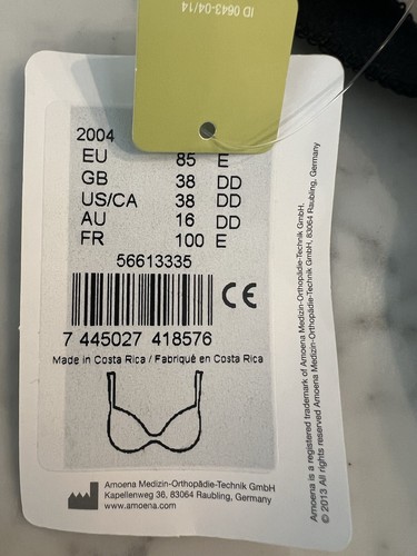 Neu Neu Amoena Mastektomie BH Rita 38DD schwarz kabellos    - Bild 4 von 4