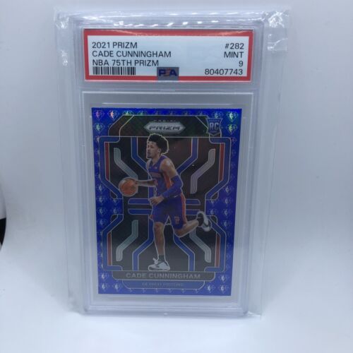 2021-22 Panini Prizm Cade Cunningham 75th Anniversary Blue Rookie RC #282 PSA 9 - Picture 1 of 2