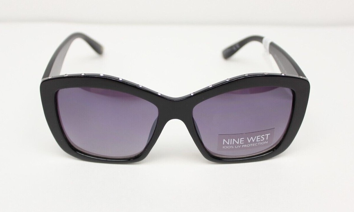nine west ブラック キャットアイサングラス Nine West Black Cat Eye With Jewels Womens Sunglasses 100