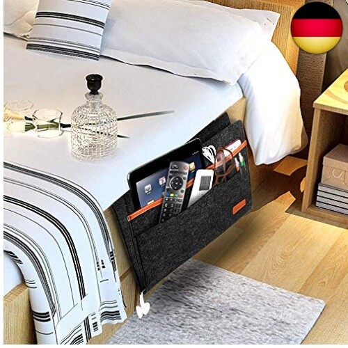 Bett-Organizer Mit Filz - Rutschfeste Nachttisch-Tasche Für Fernbedienung & Mehr