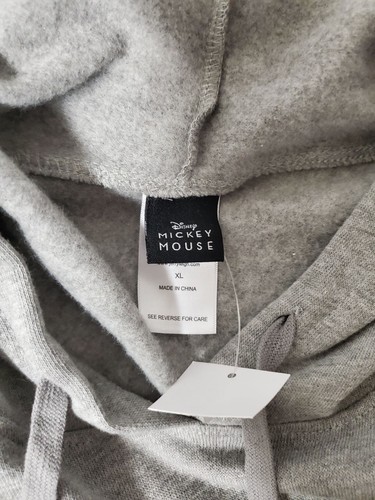 Disney Cropped Sweatshirt Women's XL Heather Grey Mickey Mouse Pullover - Picture 5 of 6