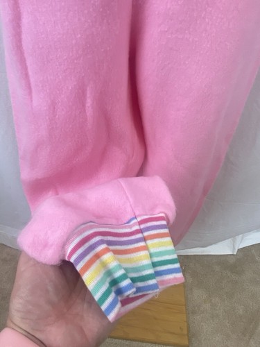 Vtg Sears JR Bazaar One Piece Pajamas Juniors Size 11 Rainbow Pink Fleece Zip - Picture 4 of 12