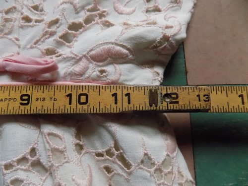 Vtg 50s Miss Hope Reed Classic Retro Soft White lace over pink Lovely Dress XS - Picture 15 of 19