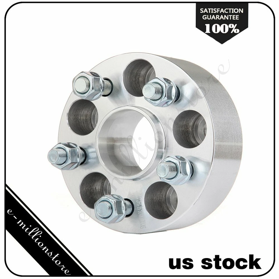 4Pcs 2" 50mm 5x100 12x1.25 Studs Wheel Spacers For 1990-2014 Subaru Legacy - Image 2 of 4