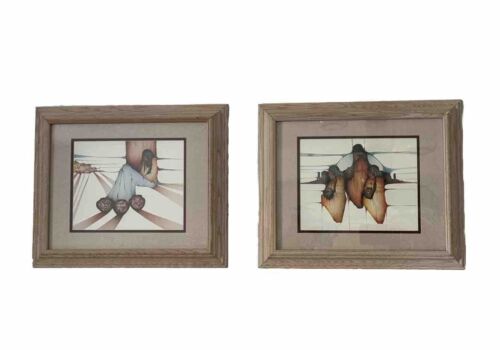 AMADO MAURILLO PENA Set Of Two Native Woman and Pottery Framed Art One Signed - Bild 1 von 22