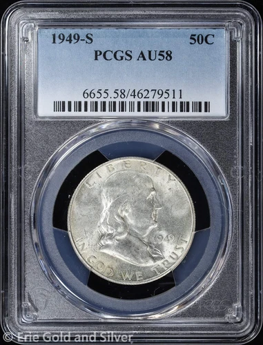 1949-S 50C Franklin Half Dollar PCGS AU 58