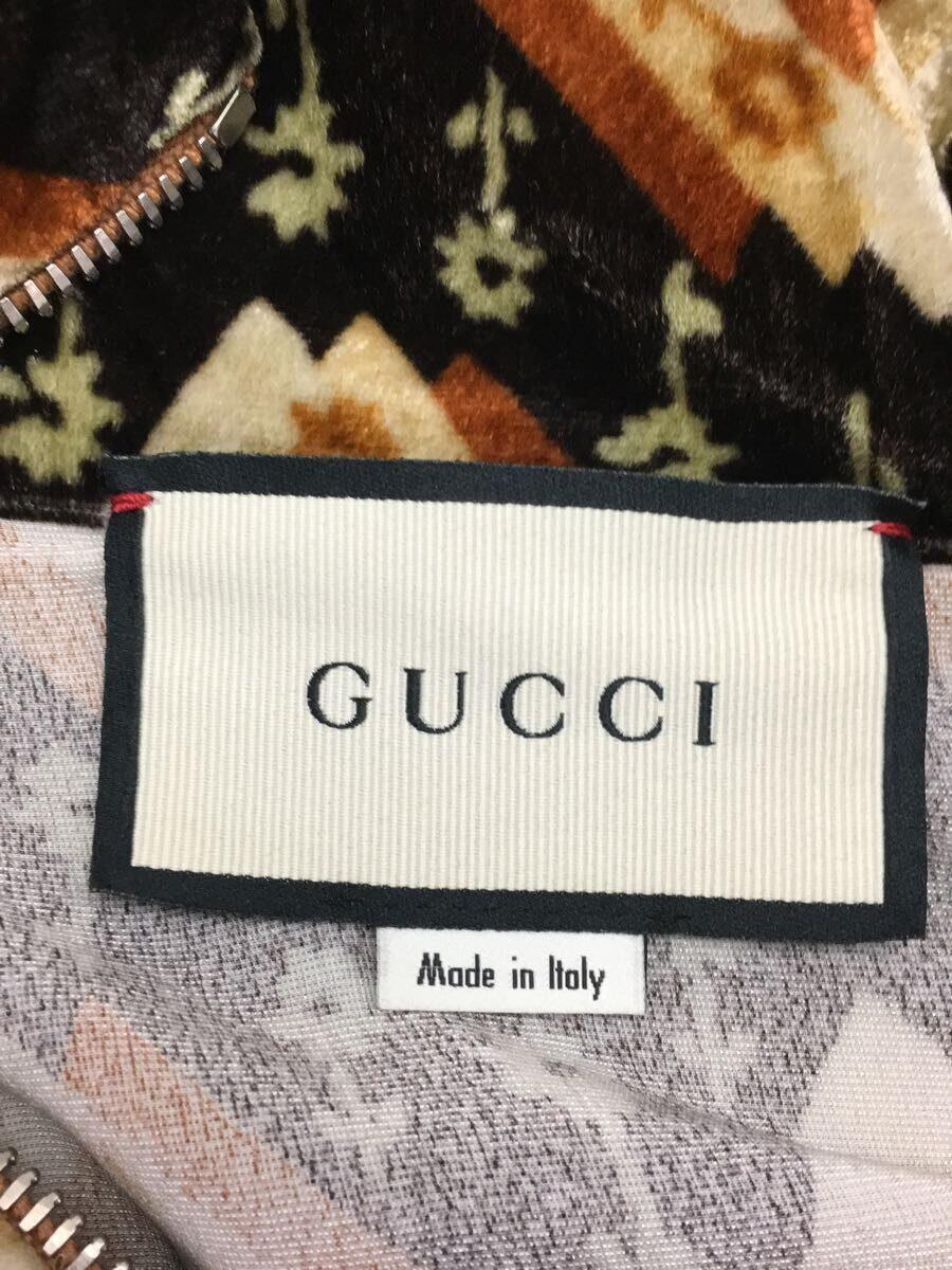 新しく着き GUCCI BROWN VELOUR XS JERSEY JACKET DAISY CHEVRON 20SS その他