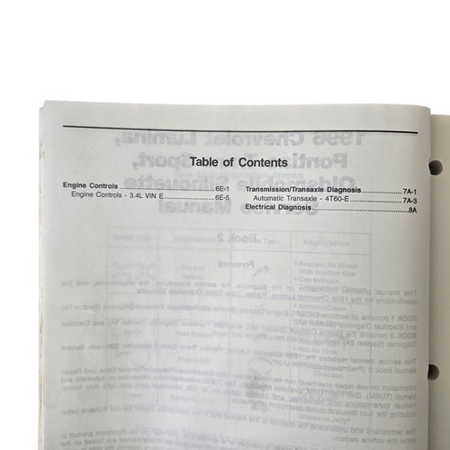 1996 GM U-Van Service Manual Book 2 Chevy Lumina Pontiac Trans Sport Silhouette - Picture 3 of 6