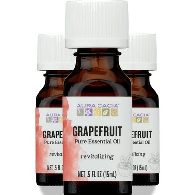 Aura Cacia Grapefruit Pure Essential Oil 0.5 Oz 3 Pack
