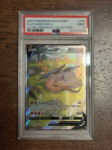Pokemon Charizard V SWSH 260 PSA 9 Mint Black Star Promo UPC