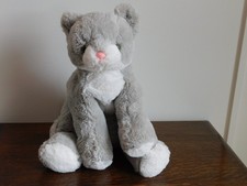 Gund 12" Grey Gray White Cat Kitten Plush HTF Excellent Condition 20120388