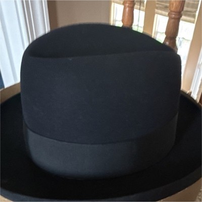 Stetson Royal De Luxe St. Regis Men's Black Solid Bowler Hat Size