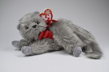 2001 Ty Beanie Babies - Beani - Plush Soft Toy Grey Longhair Cat Persian