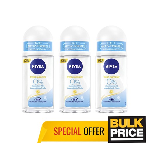 Nivea Mujeres Desodorante Fresco De Verano Roll-On Alu-Free 3-Pack 50ml - Imagen 4 de 6