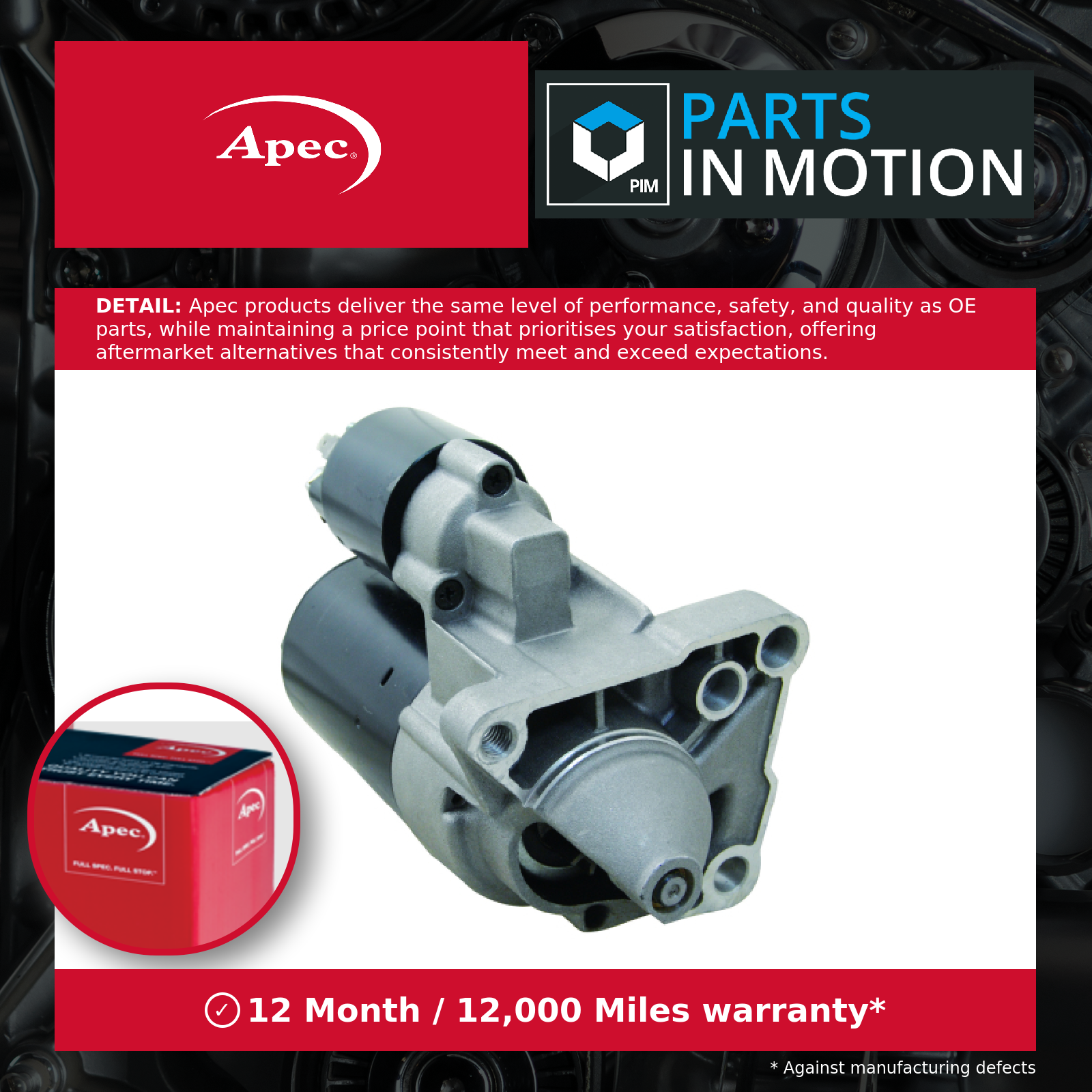 Starter Motor ASM1229 Apec 8200466758 2330000Q1D 93161060 7711134794 2330000QAH - Image 9