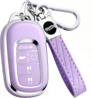 Key Fob Cover for Honda 5-Button Purple TPU Shell Full Protection Case HDA5 1pc