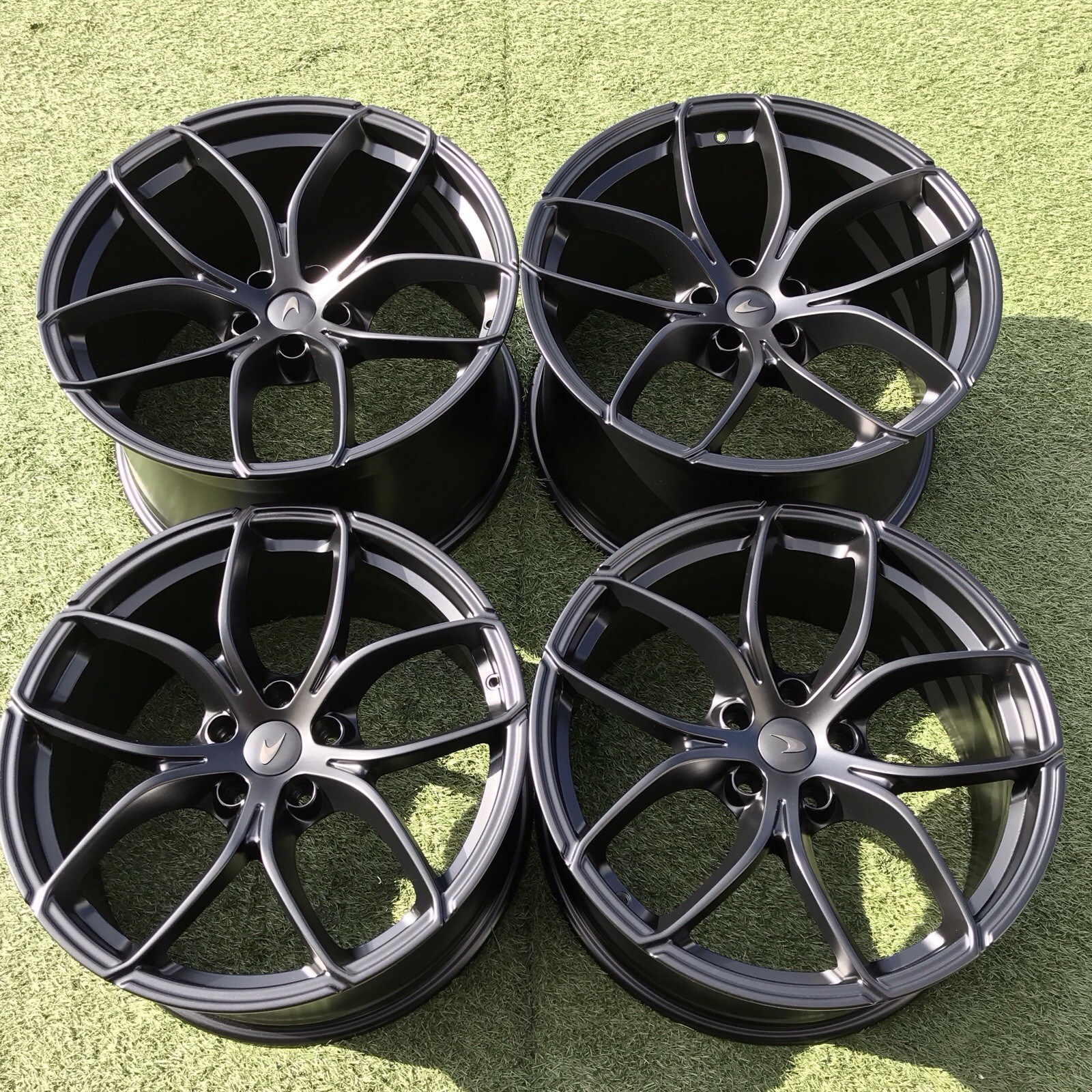 19 20 MCLAREN RIMS OEM STOCK FACTORY SET 4 720S WHEELS GENUINE Satin Black