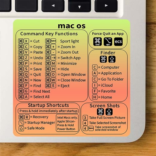 Klawiatura referencyjna Skróty Naklejki Klej do PC Laptop Naklejka na biurko - Zdjęcie 4 z 16