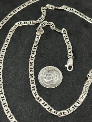 925 Sterling 3.7mm Mariner Chain Necklace 32in - 18.71g - Picture 3 of 3