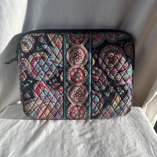 Vera Bradley Tablet Laptop Sleeve Case Zip Top Quilted Floral Paisley 17  x 12  