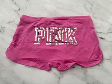 PINK Victoria's Secret Dorm Boyshort Boy Short Panty Pink Foil Logo S M L XL 2XL