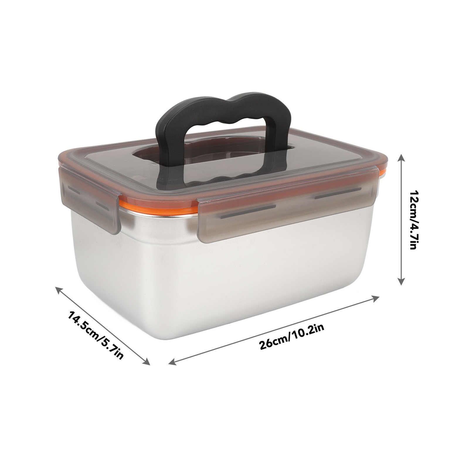 Lunch Container Metal Food Container Square Sealed With Handle For Office