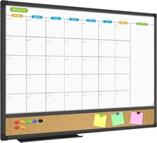 Magnetic Calendar Whiteboard  Bulletin Corkboard Combination Combo Board