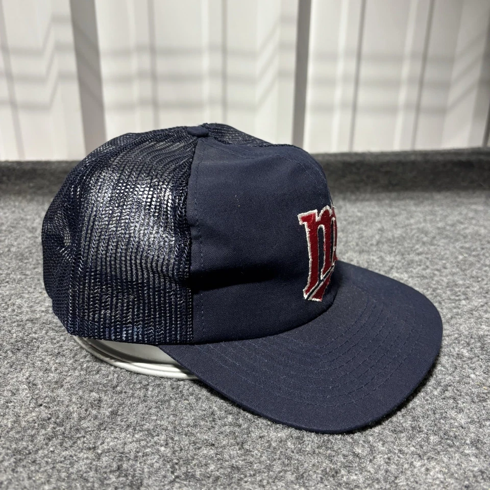 Vintage Minnesota Twins Snapback Hat Adult Mens Blue MLB Mesh Back - Image 2 of 4