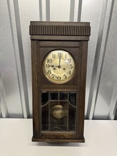 Antique Grandfather Clock Pre 1920s Wooden Body Chime Pendulum Clock Working!!